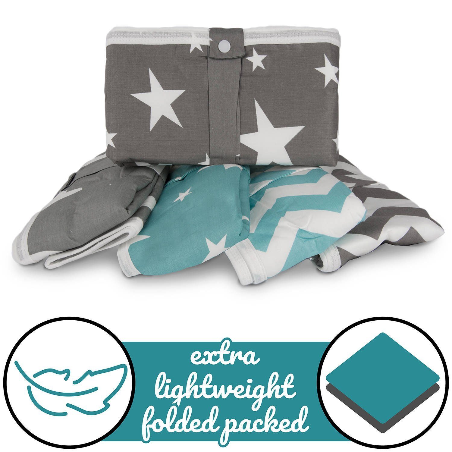 all Kids United Wickelauflage Wickelauflage–Faltbar, Wasserfest, Reisetauglich & Für Babys Praktisch, atmungsaktive, waschbare Unterlage