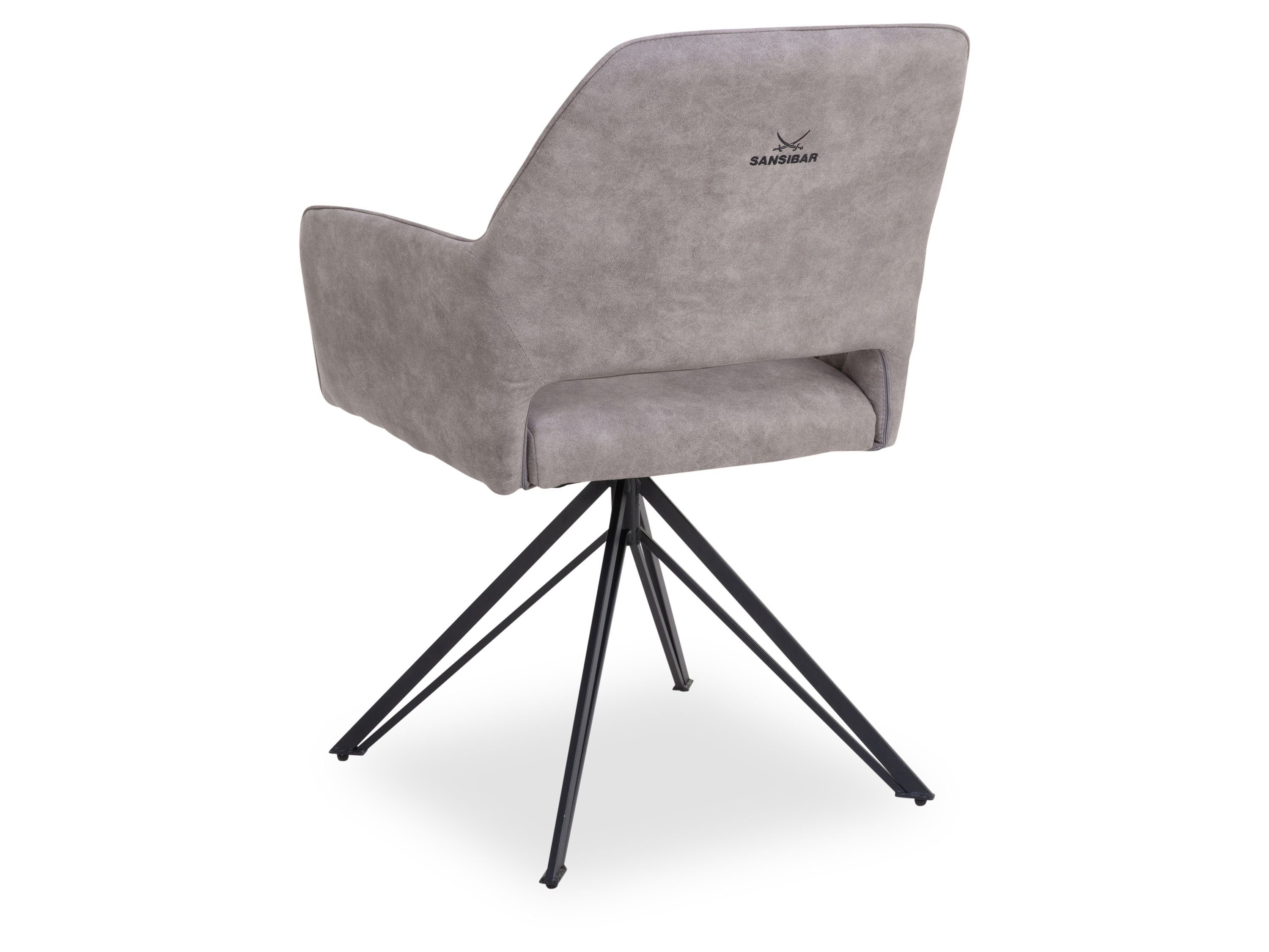 SANSIBAR LIVING Esszimmerstuhl Polsterstuhl SANSIBAR HORUM BHT 57x88x63 cm grau Esszimmerstuhl