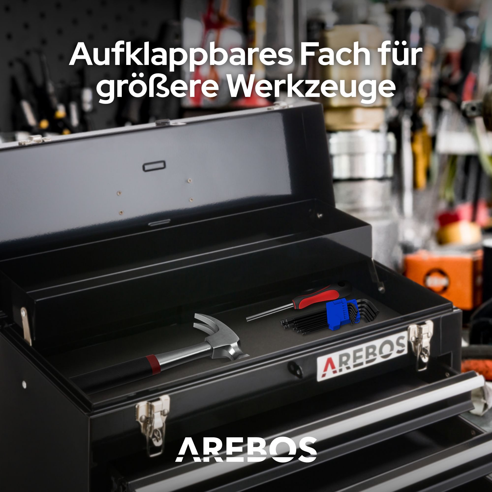 Arebos Werkzeugkoffer mit 3 Schubladen & 2 Ablagefächern (1 St) – Bild 5 von 5