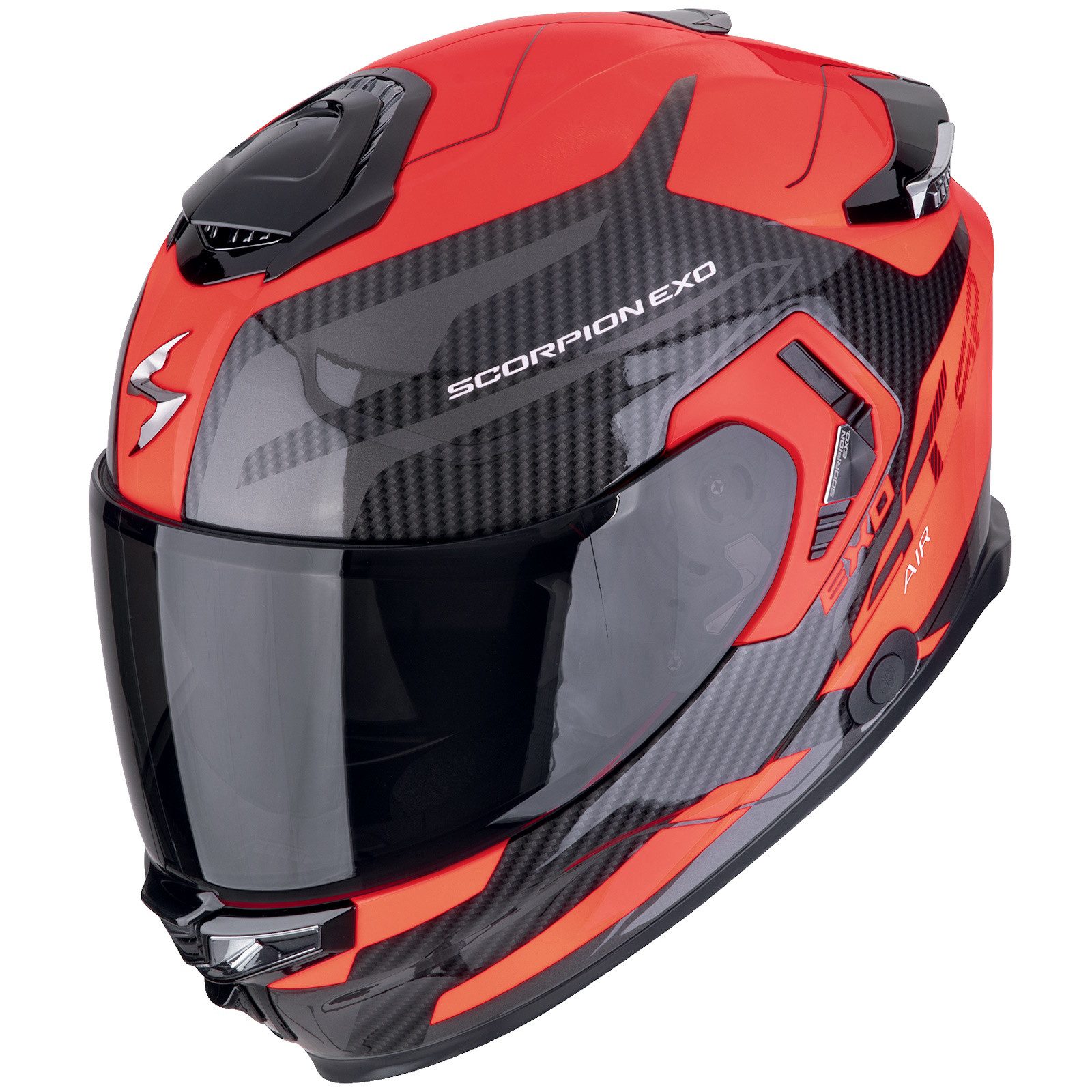 Motorradhelm Scorpion Exo-GT SP Air Flex Integralhelm Schwarz / Neon Rot