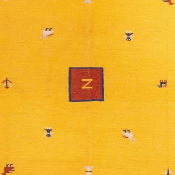 Wollteppich Kelim - Trendy - 240 x 170 cm - gold, morgenland, rechteckig, Höhe: 4 mm, Wohnzimmer, Einzelstück