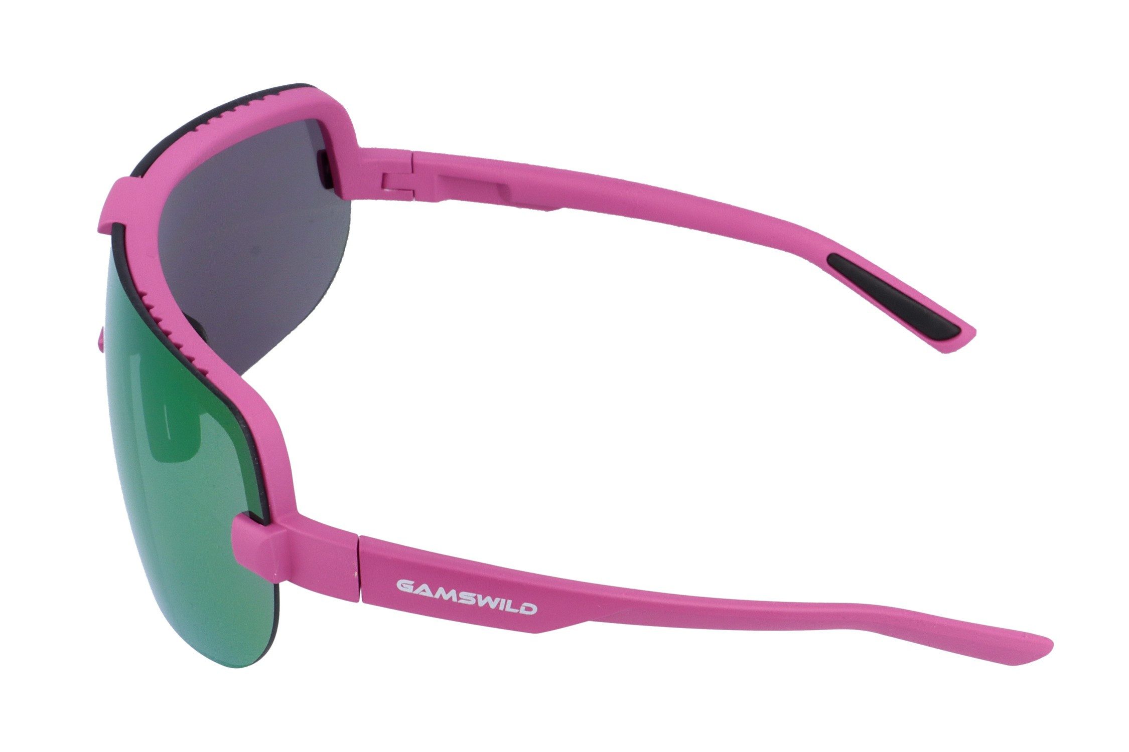 Gamswild Monoscheibensonnenbrille UV400 Sonnenbrille Skibrille Fahrradbrille große Scheibe WS2146 Sportbrille TR90 grün, pink, grau-blau