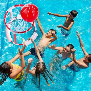 Goods+Gadgets Wasserspielzeug Swimming-Pool Wasser Basketball, mit 2 Bällen Schwimmender Korb