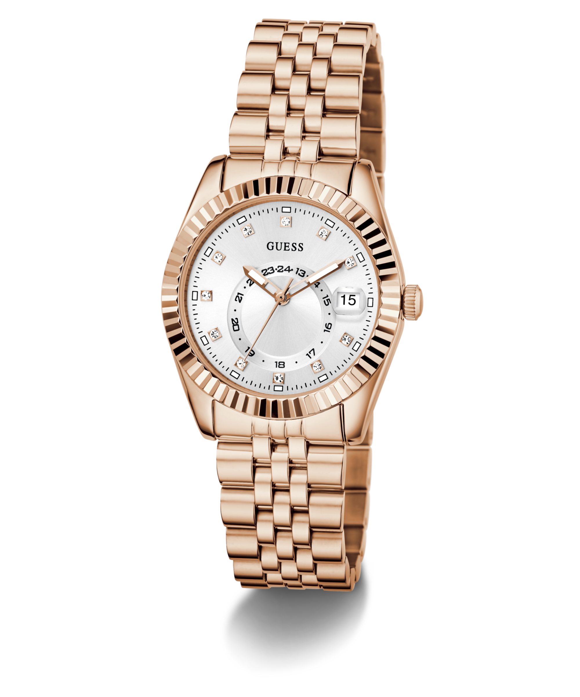 Guess Quarzuhr JADA GW0936L4, Armbanduhr, Damenuhr, Edelstahlarmband, Datum