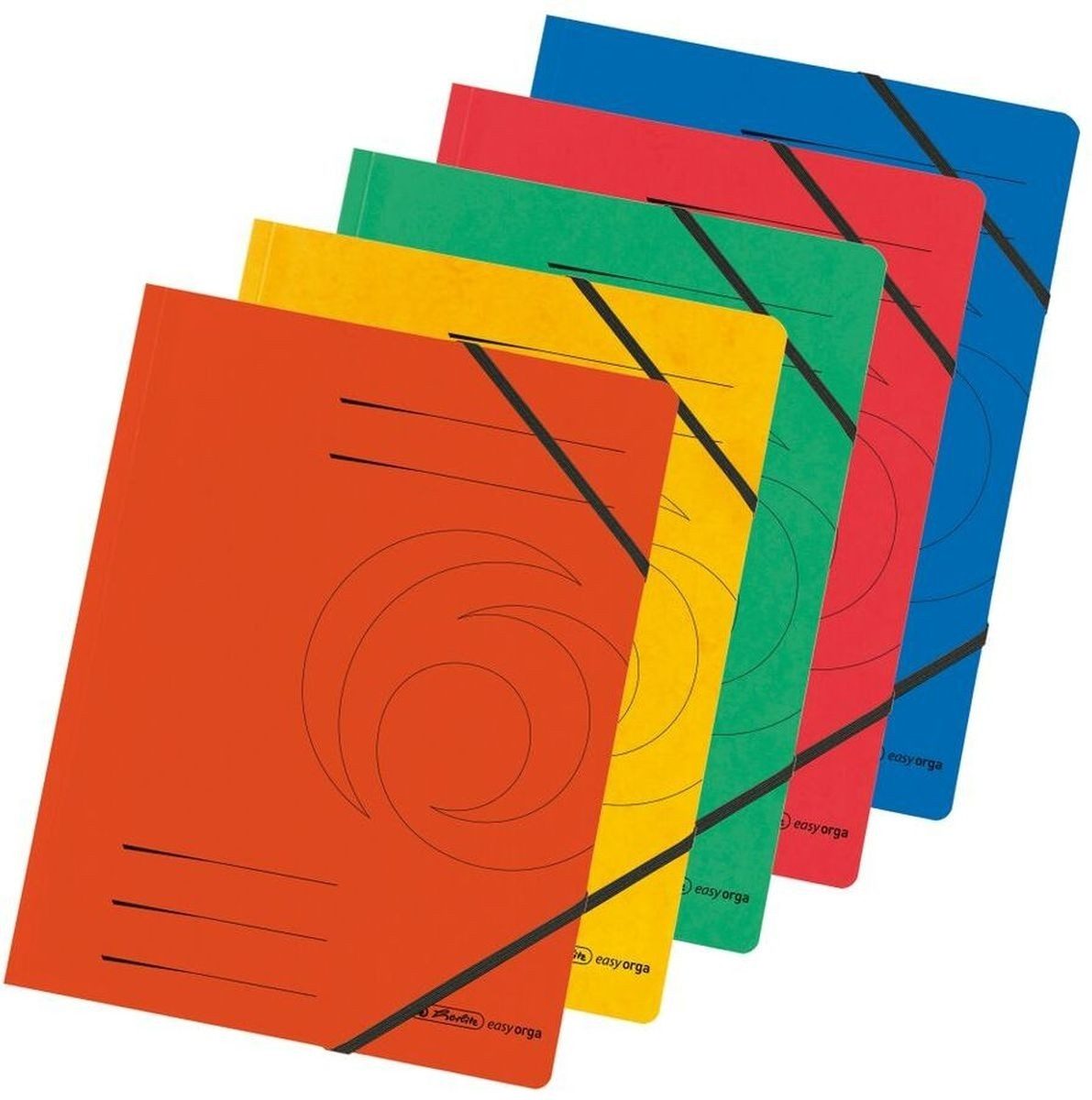 Herlitz Fächermappe Eckspanner Karton A4 Farbig sortiert VE=5 Stück günstig online kaufen