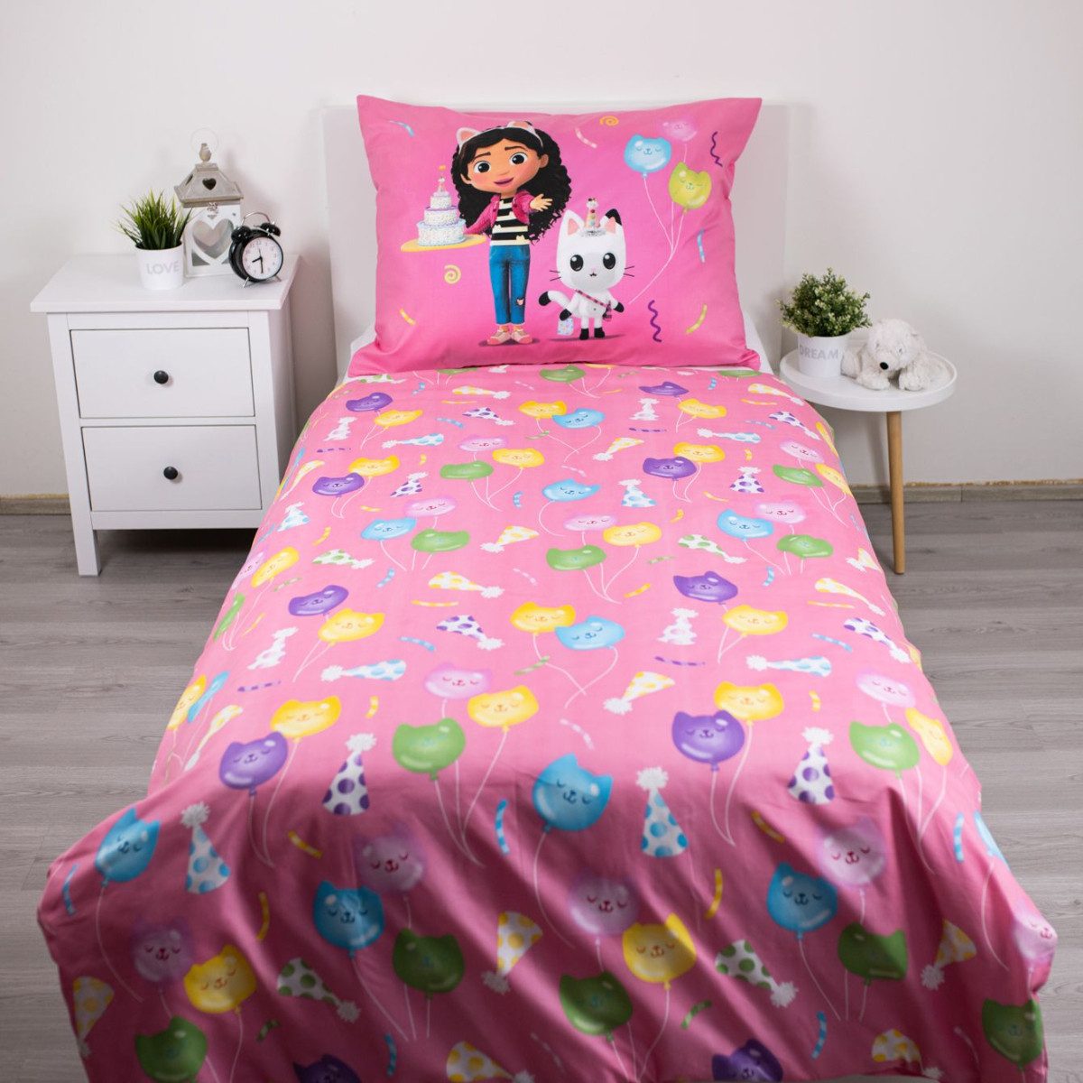 Dreamworks Gabby’s Dollhouse Bettwäsche Set 140 x 200 cm und 70 x 90 cm aus Baumwolle, Baumwolle