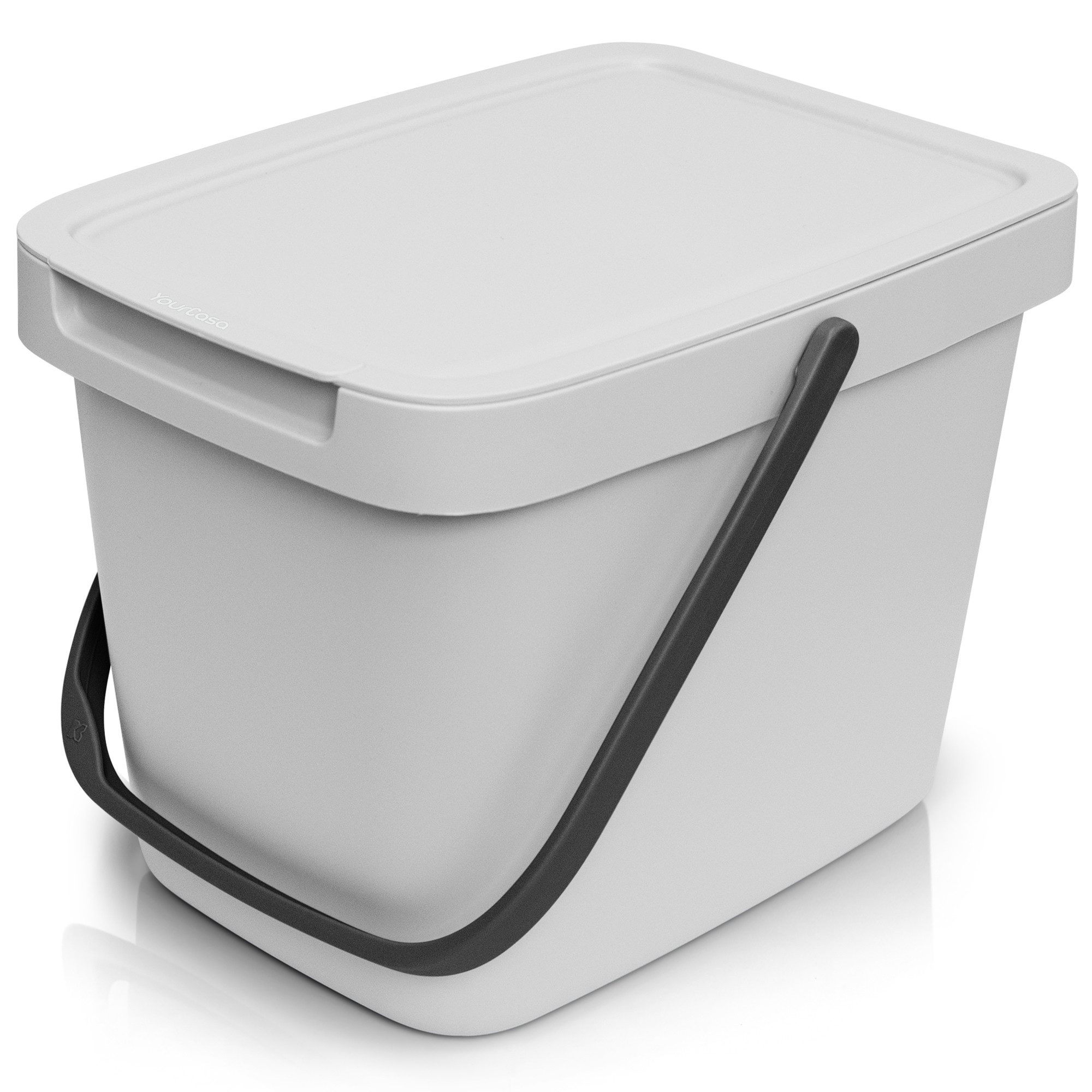 YourCasa Biomülleimer YourCasa® Biomülleimer Küche 6L Komposteimer für alltäglichen Biomüll, Mit Wandhalterung