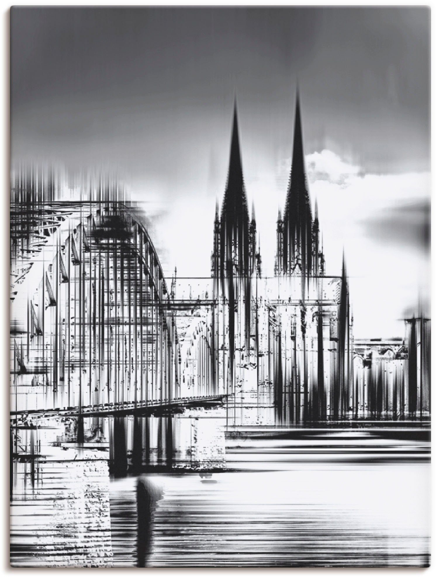 Artland Leinwandbild Köln Skyline Collage III, Deutschland (1 St), auf Holzrahmen gespannt