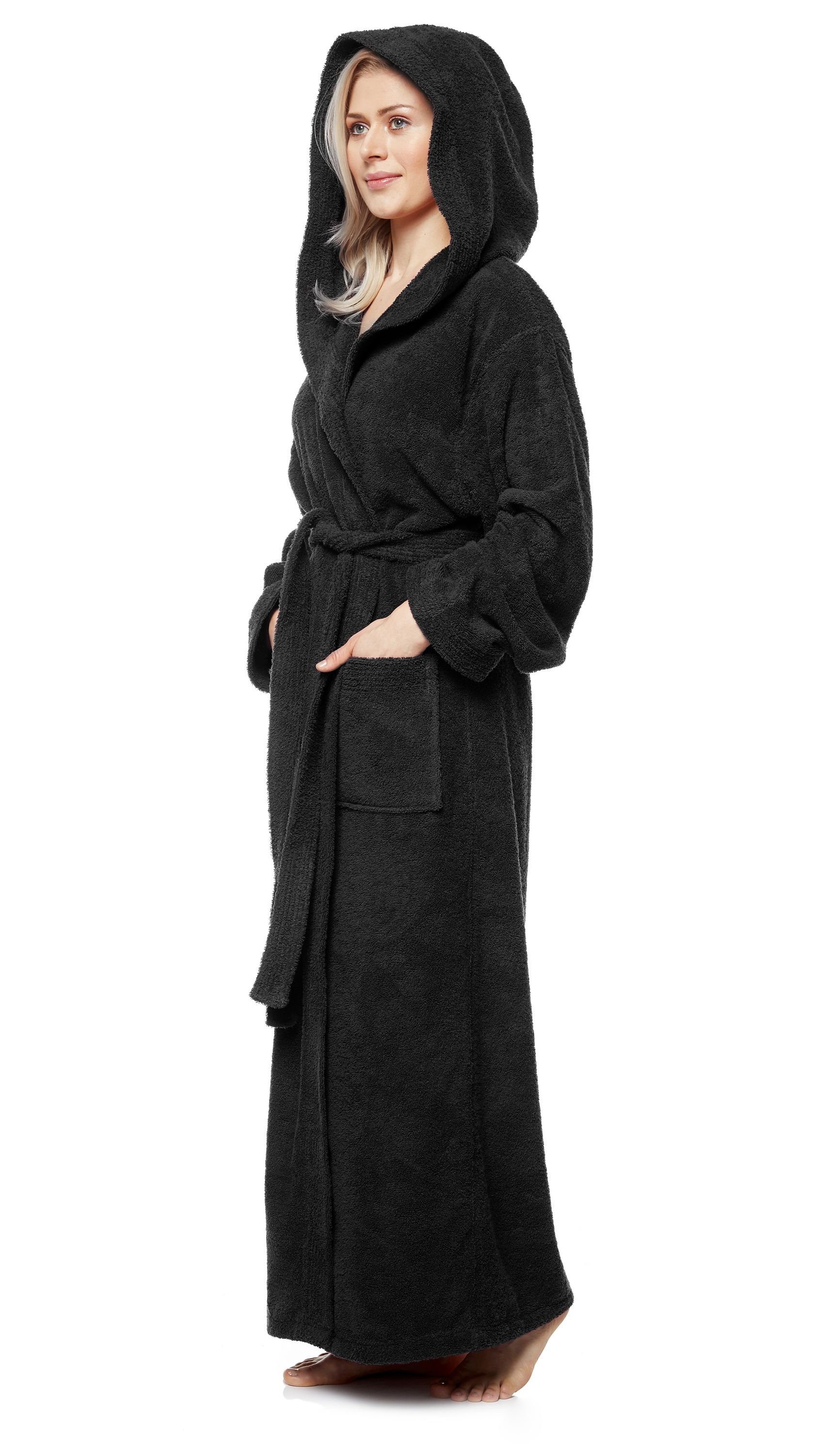 Arus Damenbademantel Pandora, extra lang, mit Kapuze, 100% Baumwolle, für Spa & Zuhause, langform, 100% Baumwolle, Kapuze, Gürtel, mit Kapuze, extra lang, 100% Baumwolle