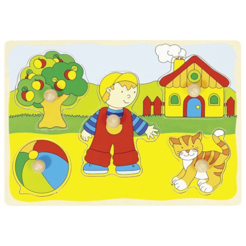 Steckpuzzle Holz Katze, Haus,... Steckpuzzle 5tlg. Holzpuzzle Puzzle 57858