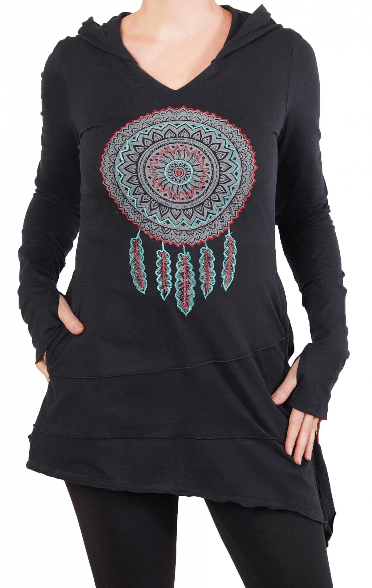 PUREWONDER Tunikashirt Longshirt mit Traumfänger Tunika günstig online kaufen