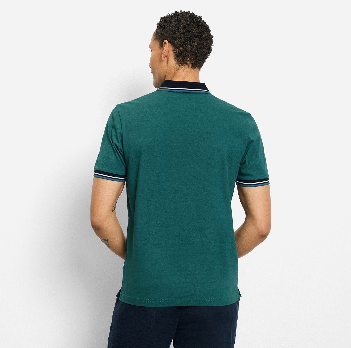 OLYMP Poloshirt Casual farbliche Kontrast-Details günstig online kaufen