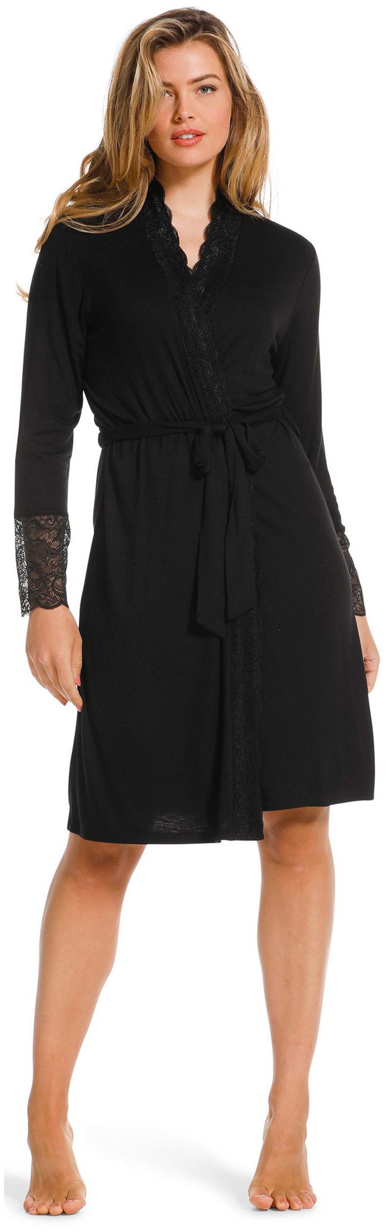 Pastunette Kimono Damen Morgenmantel mit Spitze, kurz, Viskosemischung, Kim günstig online kaufen