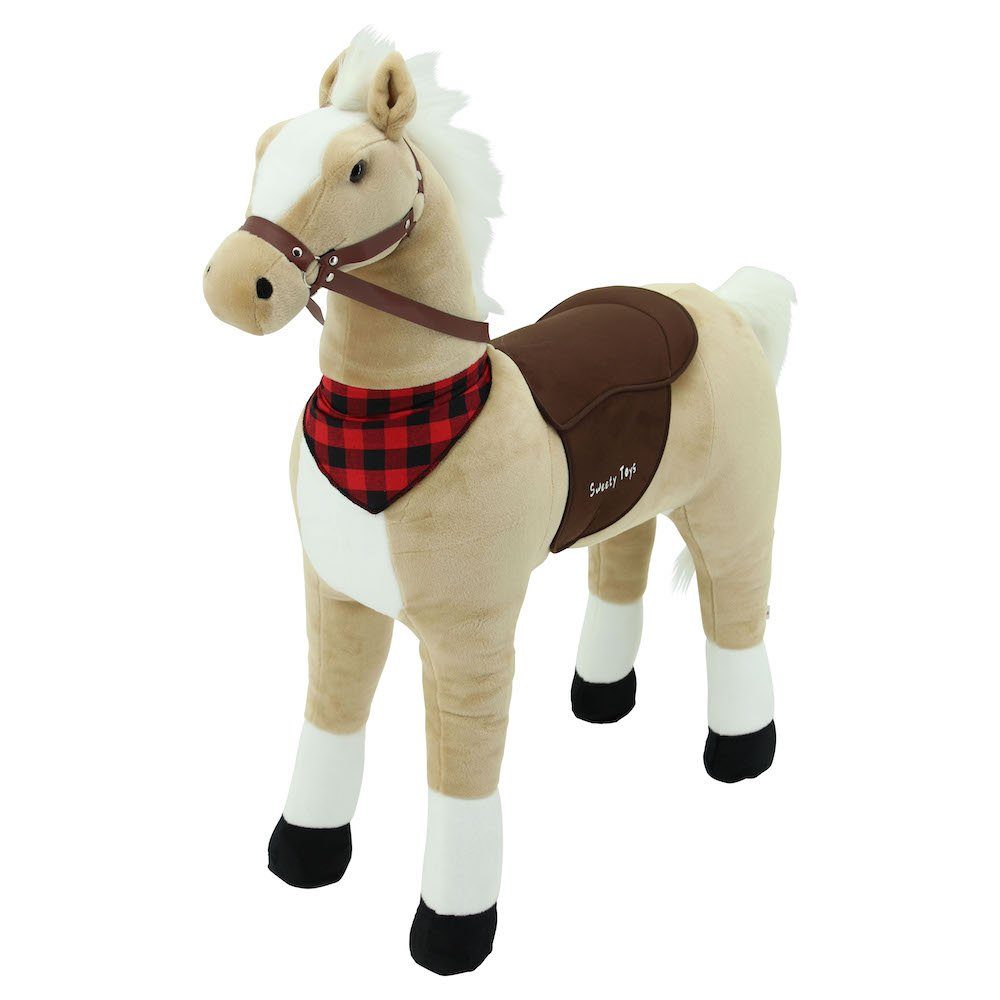 Sweety-Toys Stehpferd Sweety Toys 7714 Stehpferd 110cm robustes Reitpferd mit Stahlunterbau