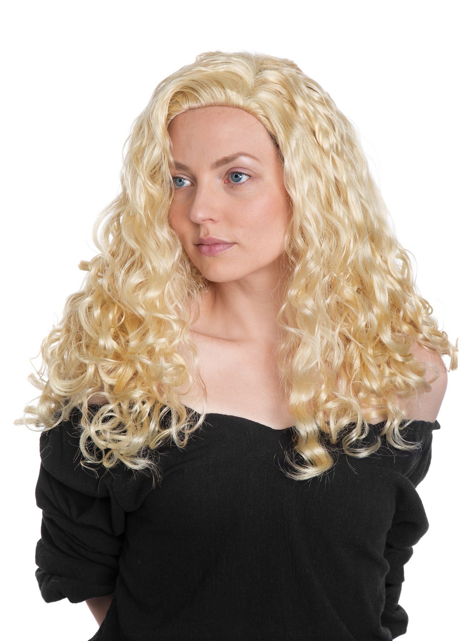 Maskworld Kostüm-Perücke Langhaarperücke blond gelockt