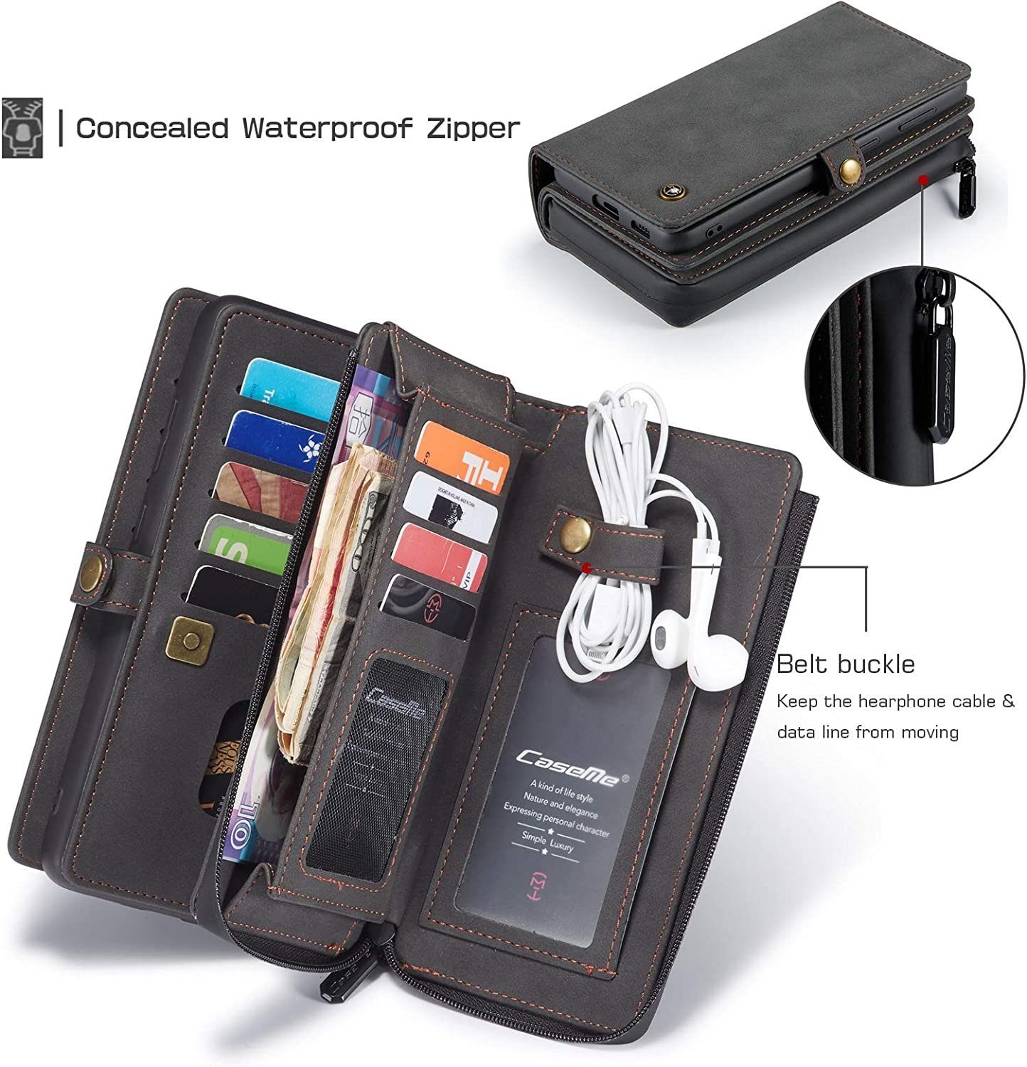 Wallet Apple für DOTMALL Pro Schwarz 11 Caseme Max Geldbörse Iphone Multi