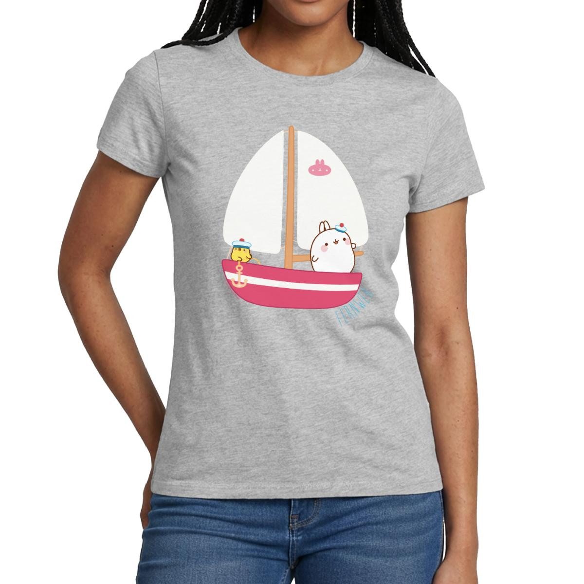 T-Shirt Molang Piu Piu Segeln Fernweh Frauen T-Shirt