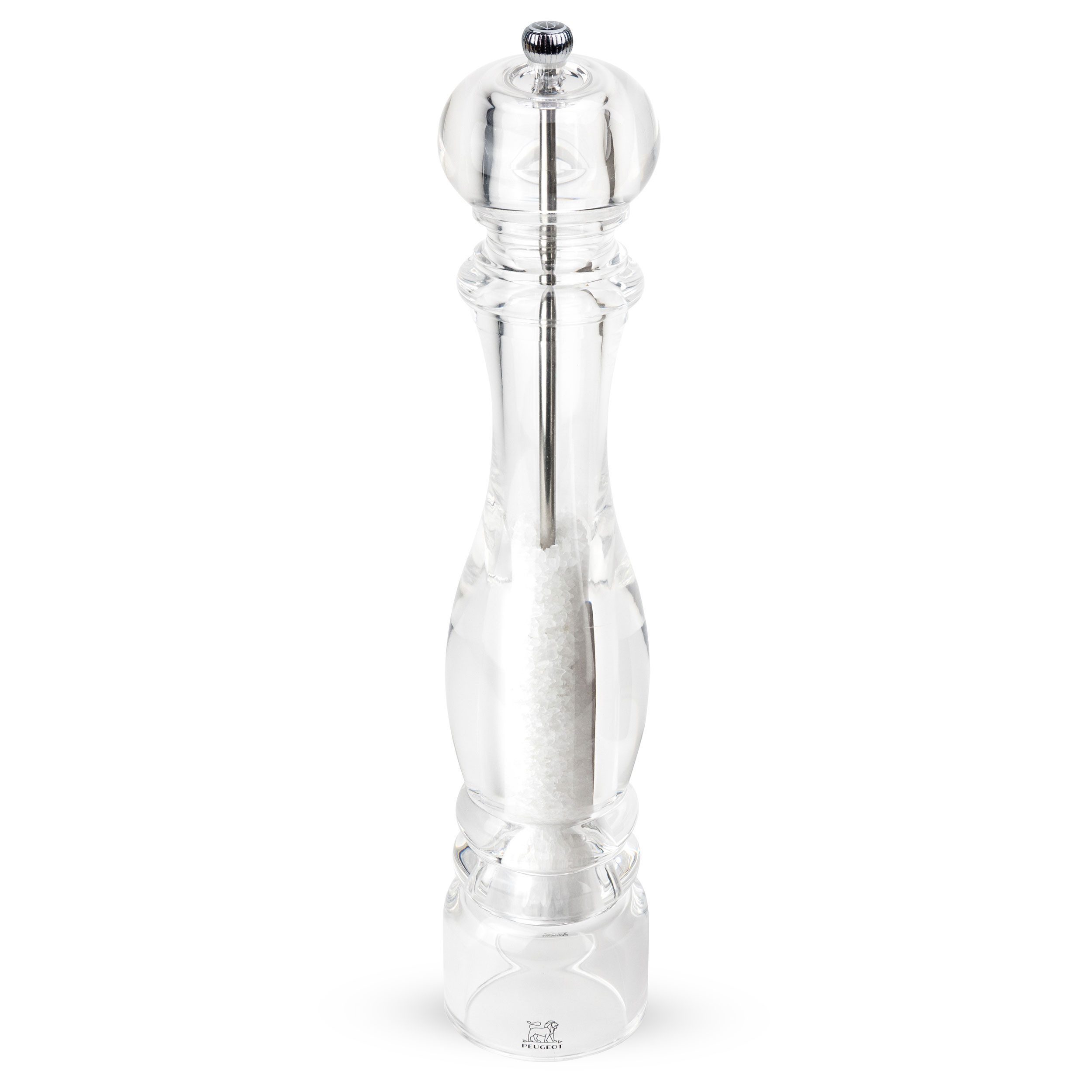 PEUGEOT Salzmühle NANCY 38cm Acryl Transparent Stahlmahlwerk Gewürzmüh Manuell Manuell