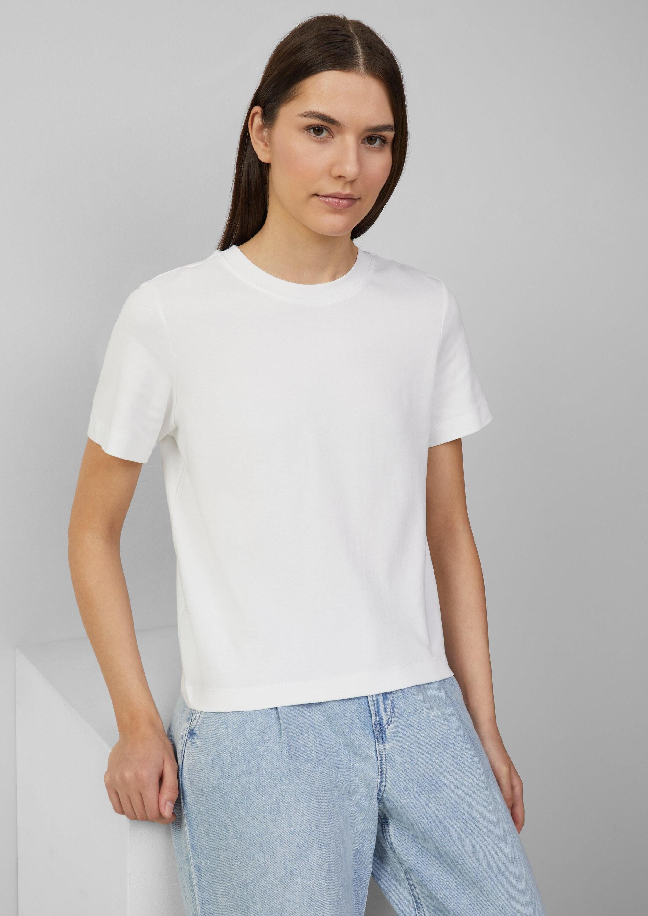 s.Oliver Kurzarmshirt T-Shirt Verkürztes T-Shirt aus Interlockjersey günstig online kaufen