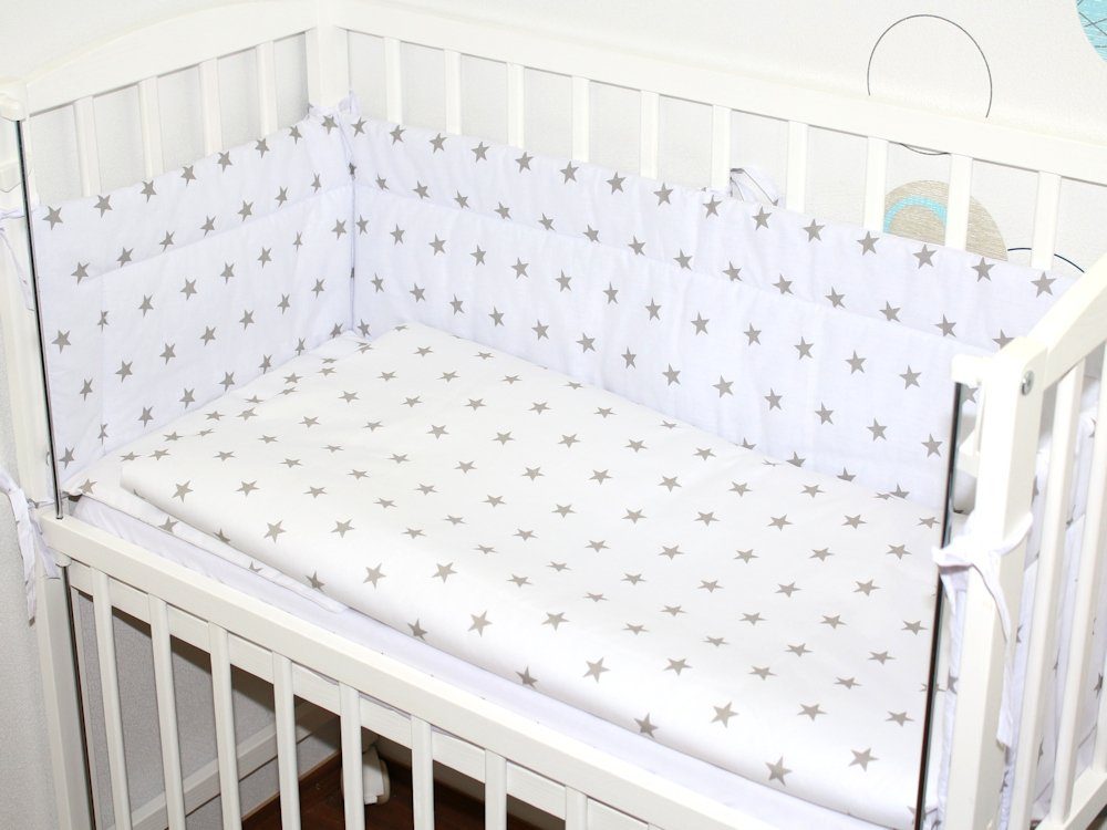 Primawela Beistellbett Baby Bettwäsche für Beistellbett mit Nestchen Spannbettlaken 6 teilig