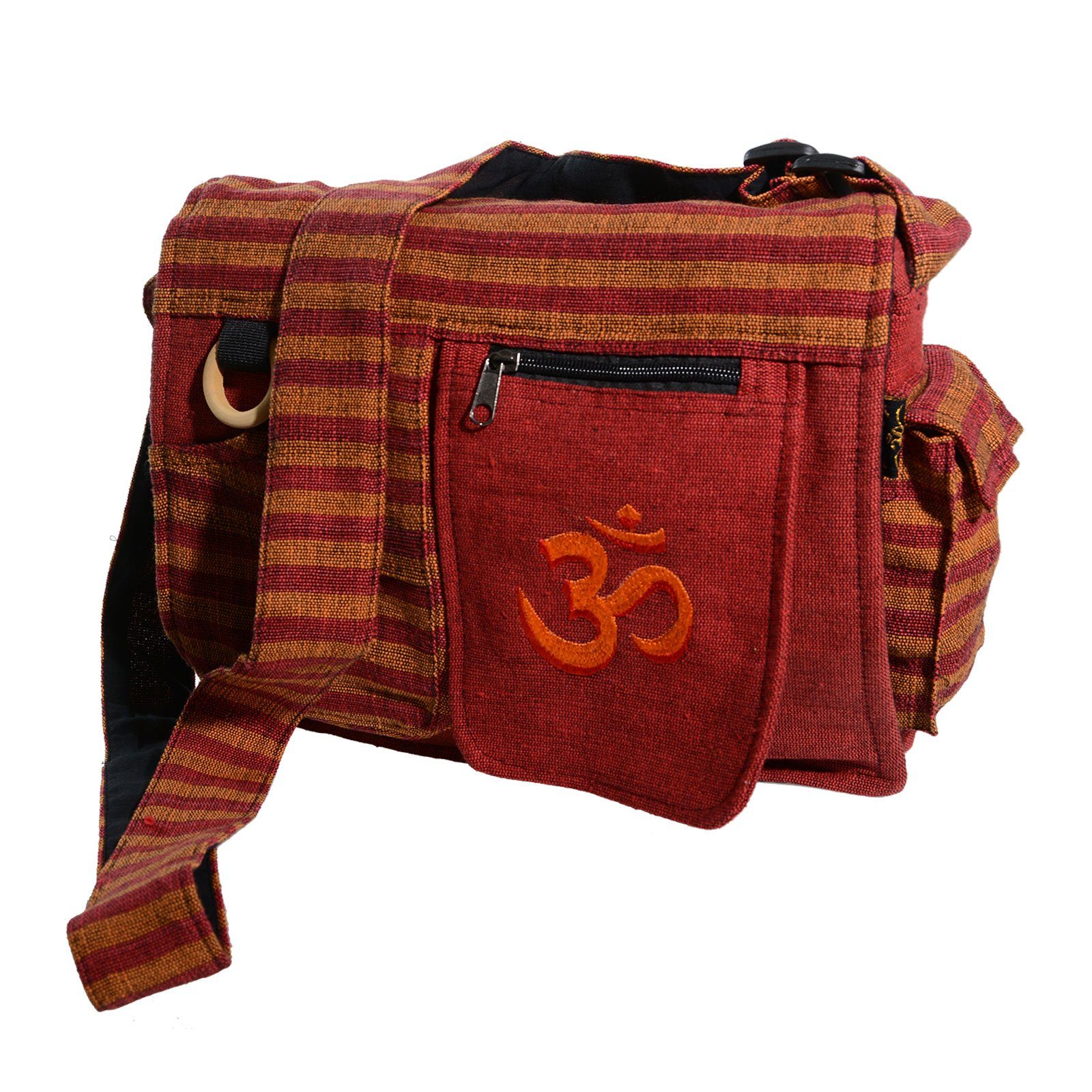 OM + Kunst UND Schultertasche Hippie Handtasche KUNST Bordeaux MAGIE und Schulterriemen Damen Magie Tasche