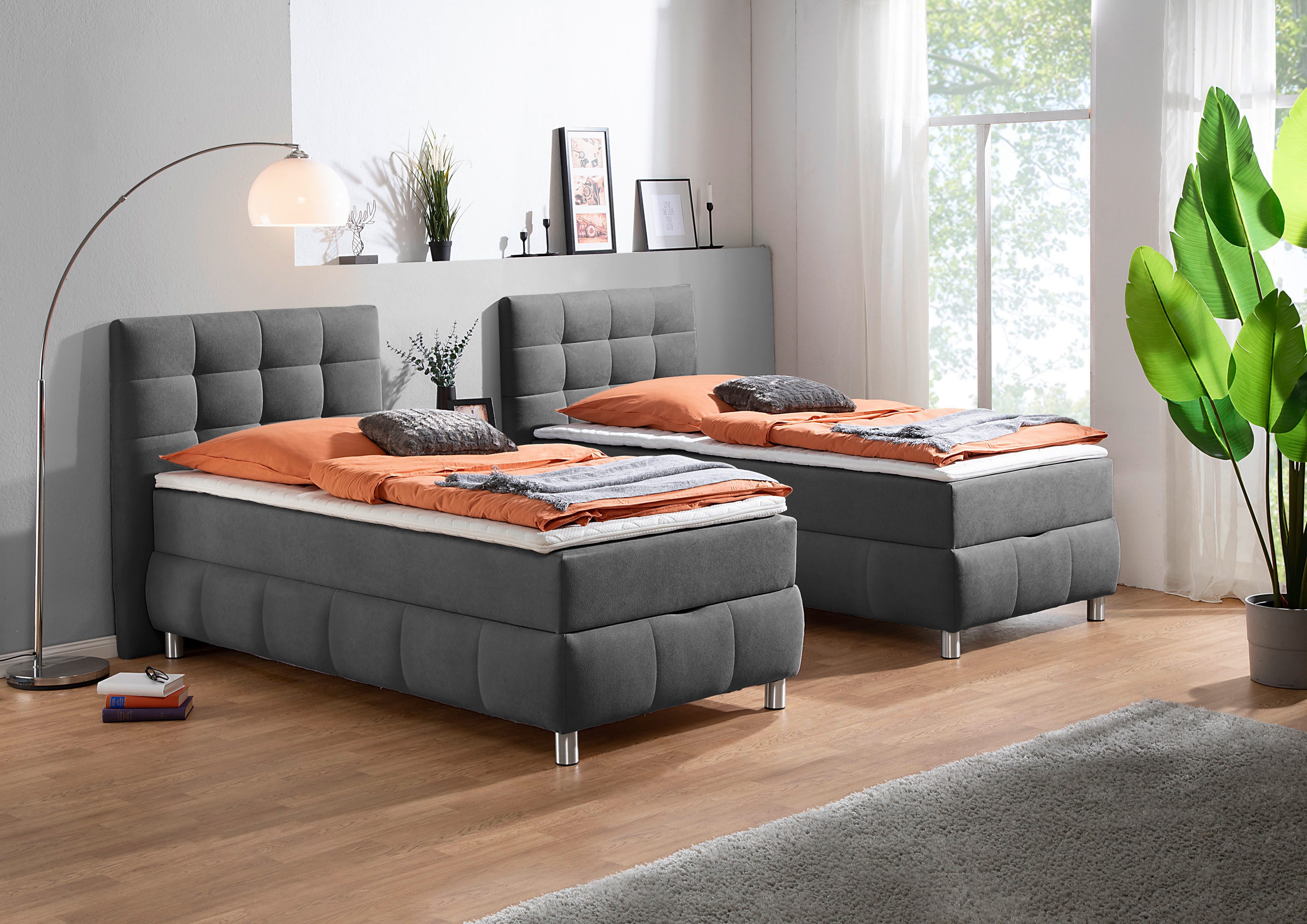 Home affaire Boxbett Marvao inkl. Bettkasten und Topper, Boxbett mit Bettkasten, inkl. Topper