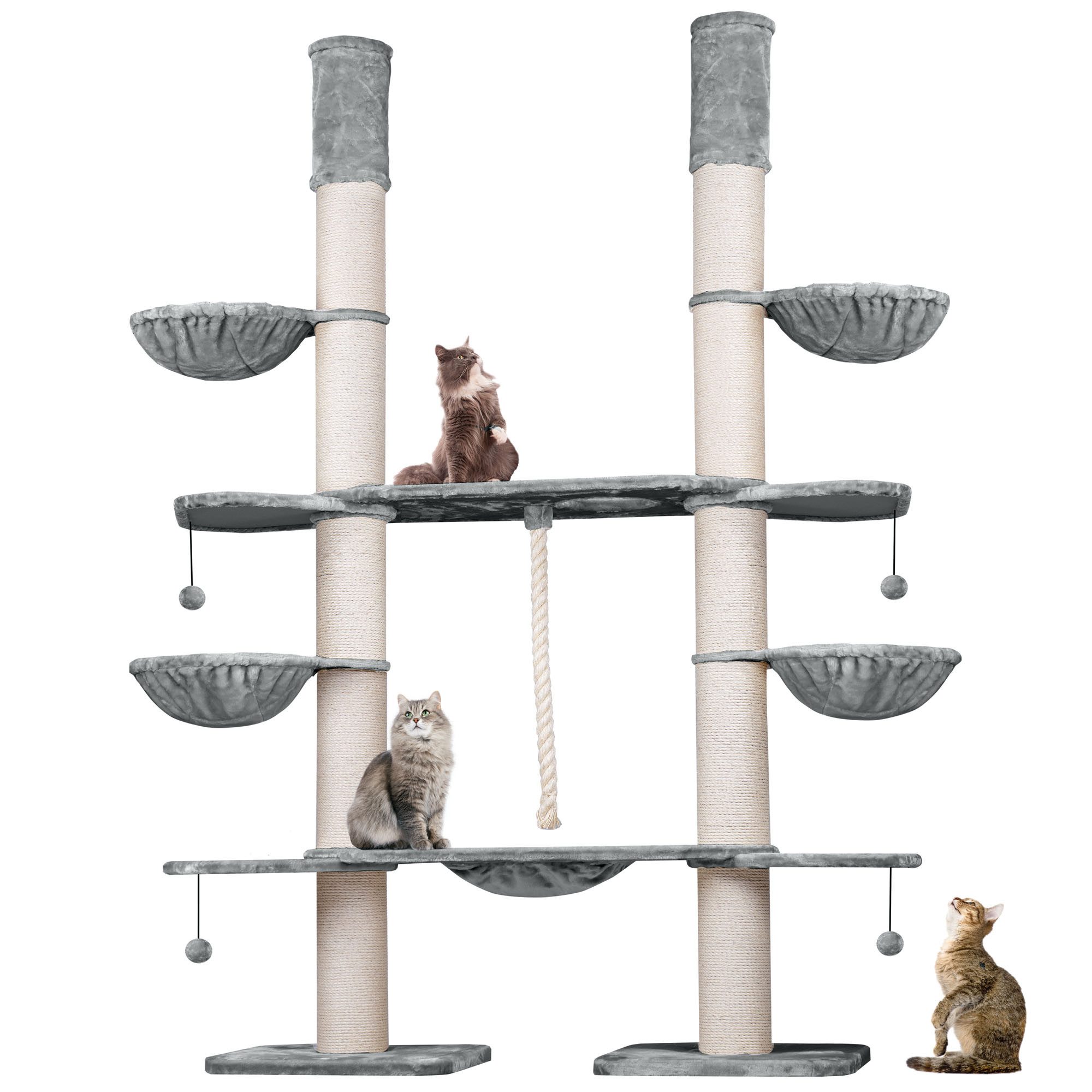 Happypet Kratzbaum, HAPPYPET XXL Kratzbaum für große Katzen 280cm hoch