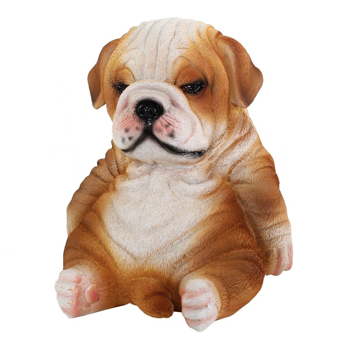 colourliving Tierfigur Hunde Figur Bulldogge Figur sitzend Hunde Deko lustige Hundefigur (1x sitzend), handbemalt, wetterfest