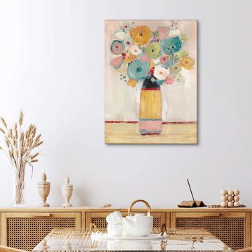 Posterlounge Leinwandbild MGL Licensing, Sommerlicher Blumenstrauß, Wohnzimmer Modern Illustration