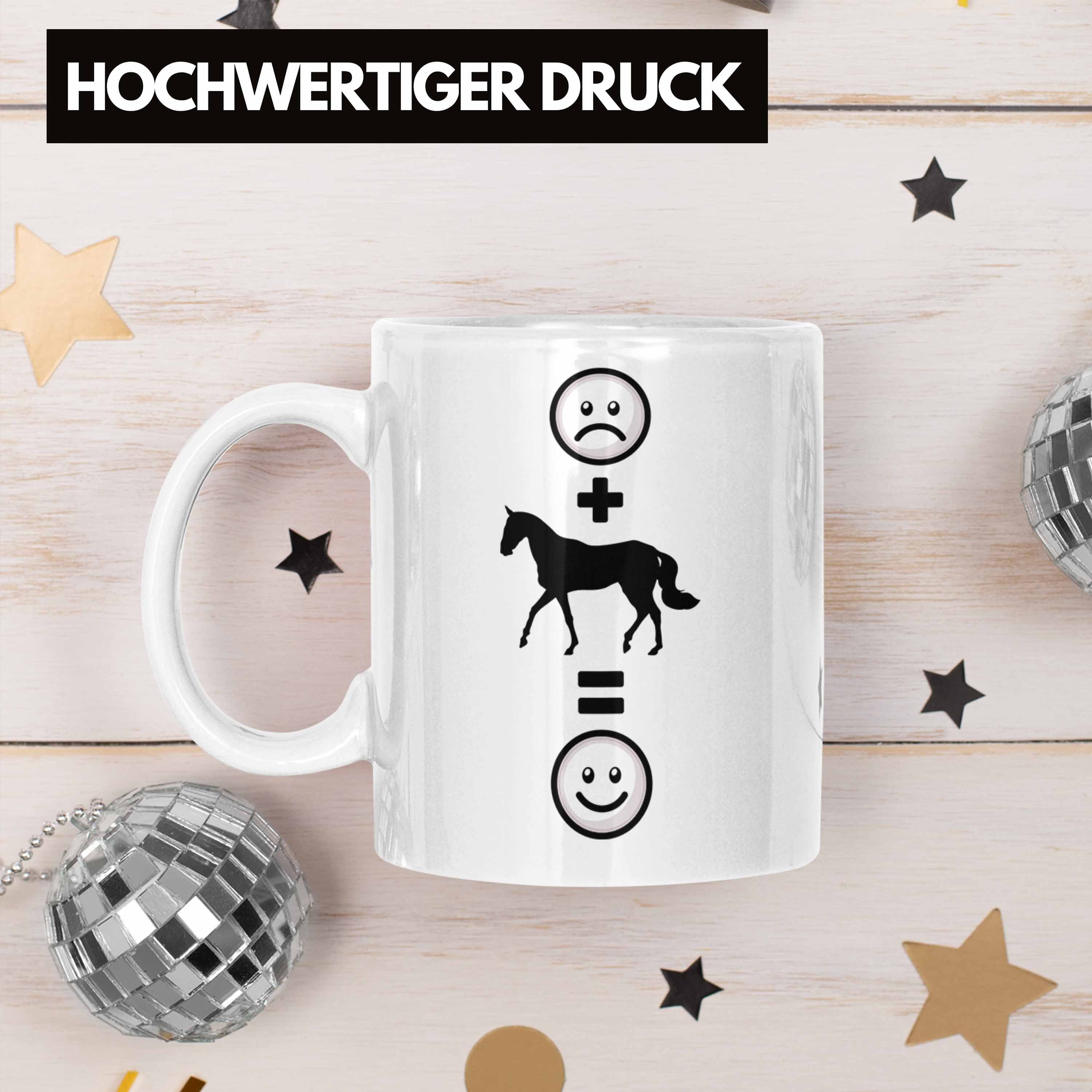 Trendation Tasse Pferde :(Pferd Reiterin Pferdeliebhaber Geschenk Tasse für Reiten Weiss