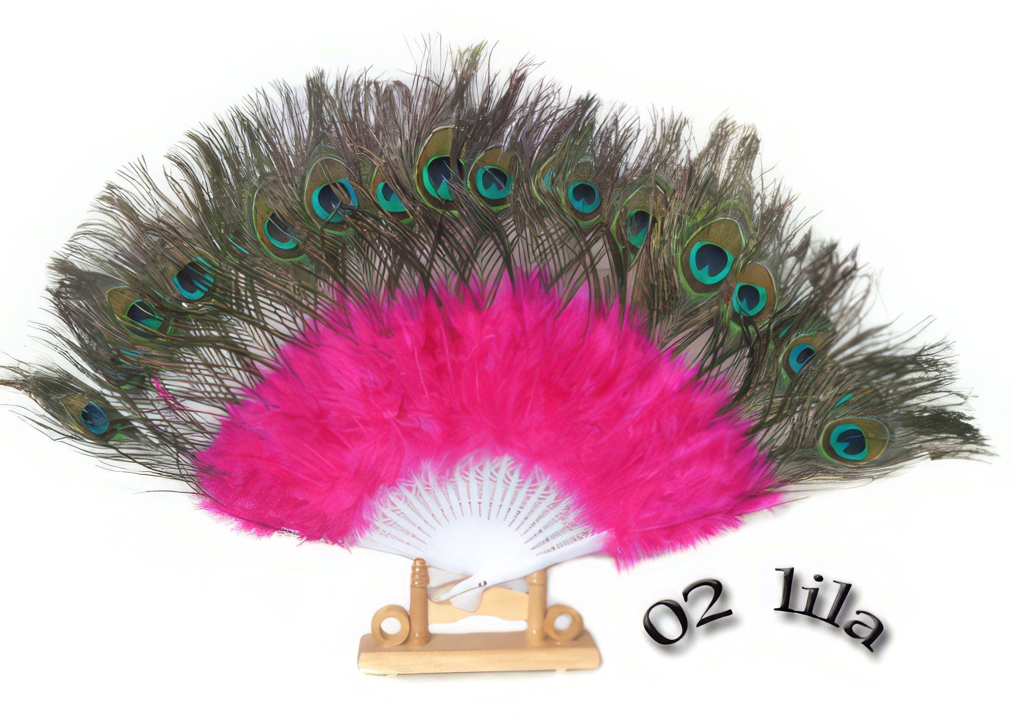 Yudu Handfächer Pfauenfedern Fächer Dekofächer Tanzfächer