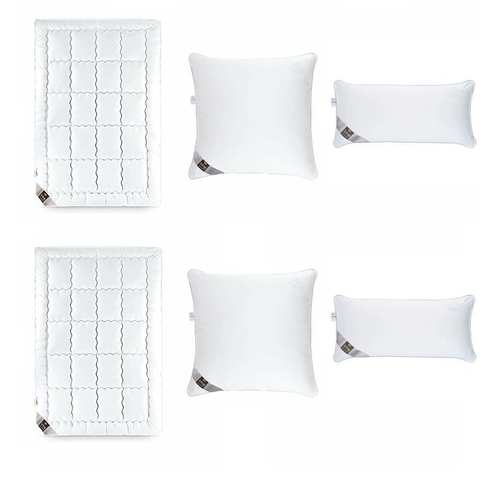 SEI Design Einziehdecke SWAN DeLuxe Bett-SET BIG - 2x Bettdecke 135x200 Winter + 2 Kopfkissen, ähnlich wie Daunen