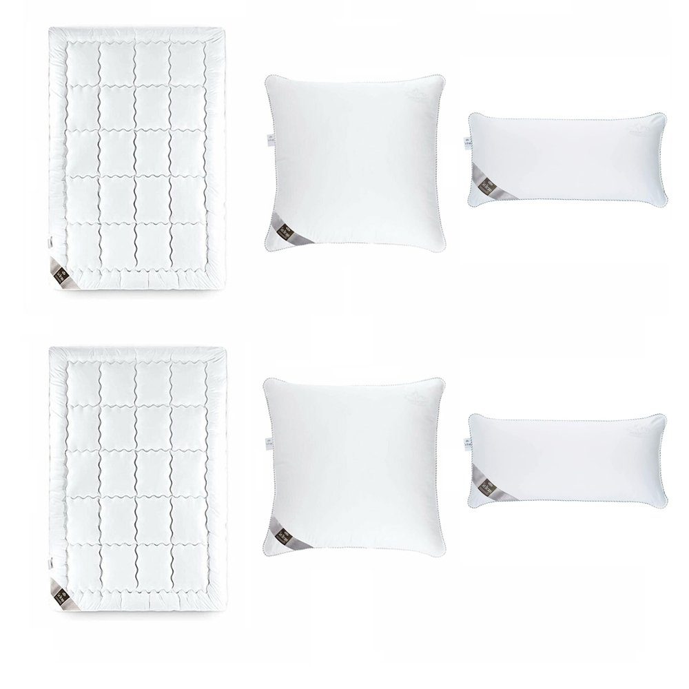 - Design, Bettdecke wie BIG Daunen Winter Einziehdecke, 2 DeLuxe 135x200 + Kopfkissen, SEI 2x Bett-SET SWAN ähnlich