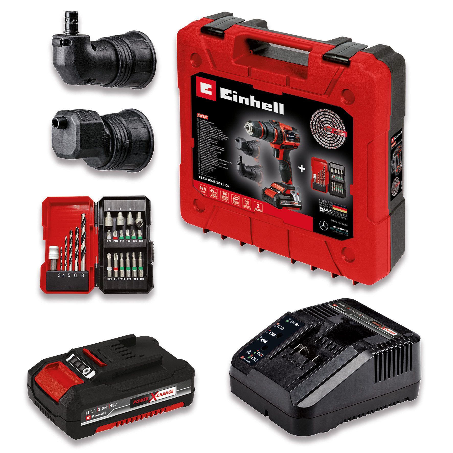 Einhell Akku-Bohrschrauber TE-CD 18/45 3X-Li +22, günstig online kaufen