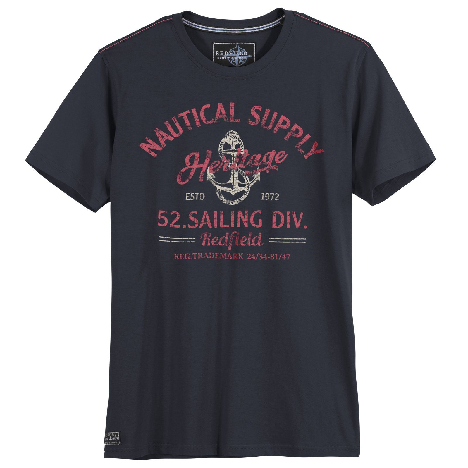 navy Große Nautical redfield Redfield Herren T-Shirt Supply Größen Print-Shirt