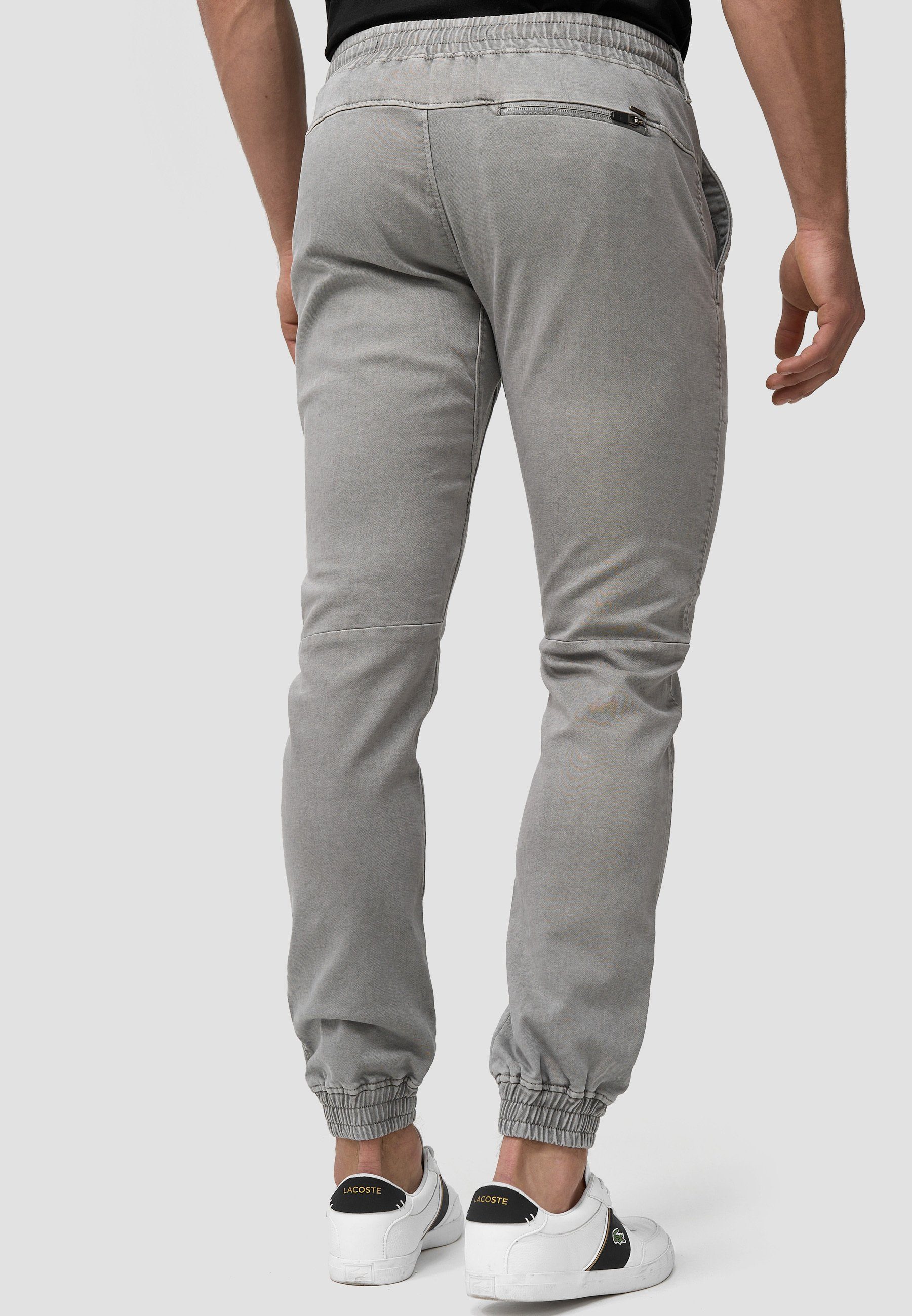 Indicode Stoffhose Herren Nizar Herrenhose Freizeithose Männer mit elastischem Bund und Kordelzug