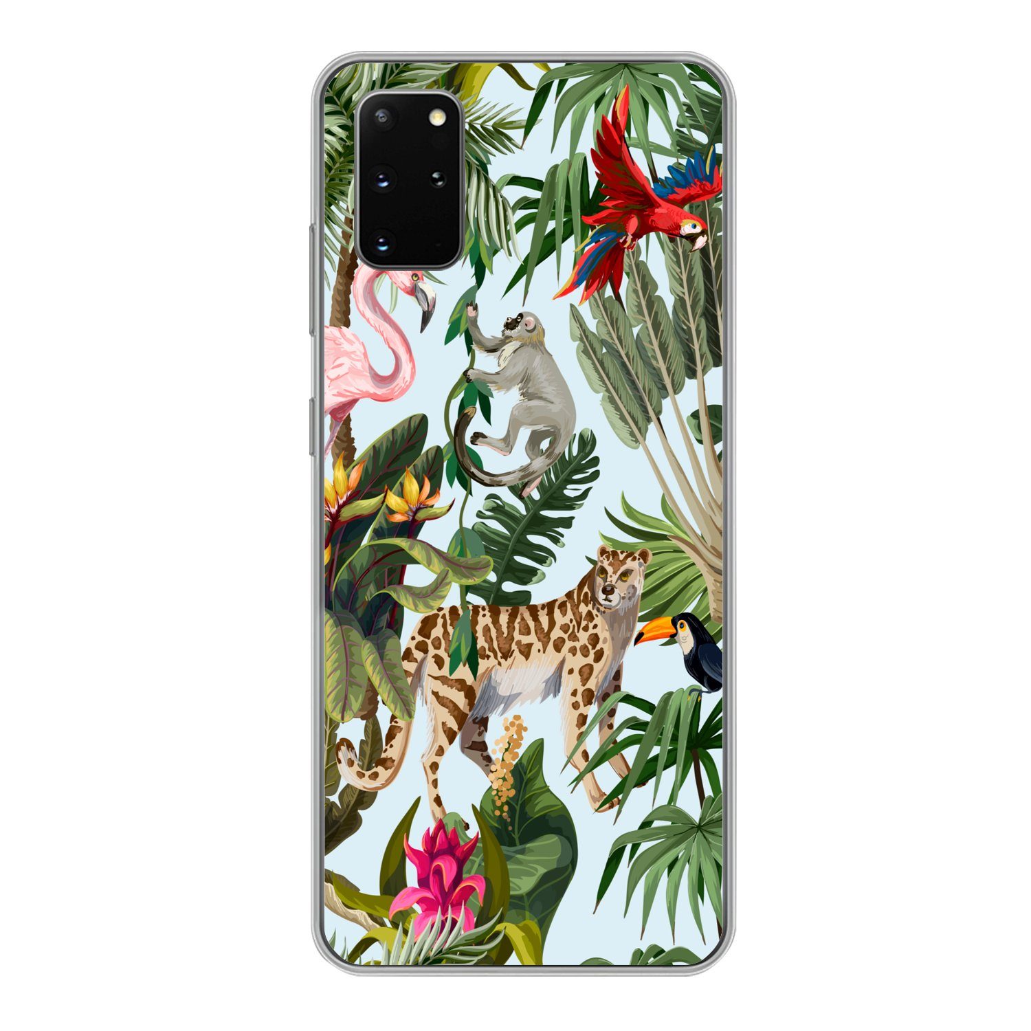 MuchoWow Handyhülle für Samsung Galaxy S20 Plus Dschungel - Tiere - Mädchen - Kinder - Jun, Phone Case, Silikon, Schutzhülle Dünn