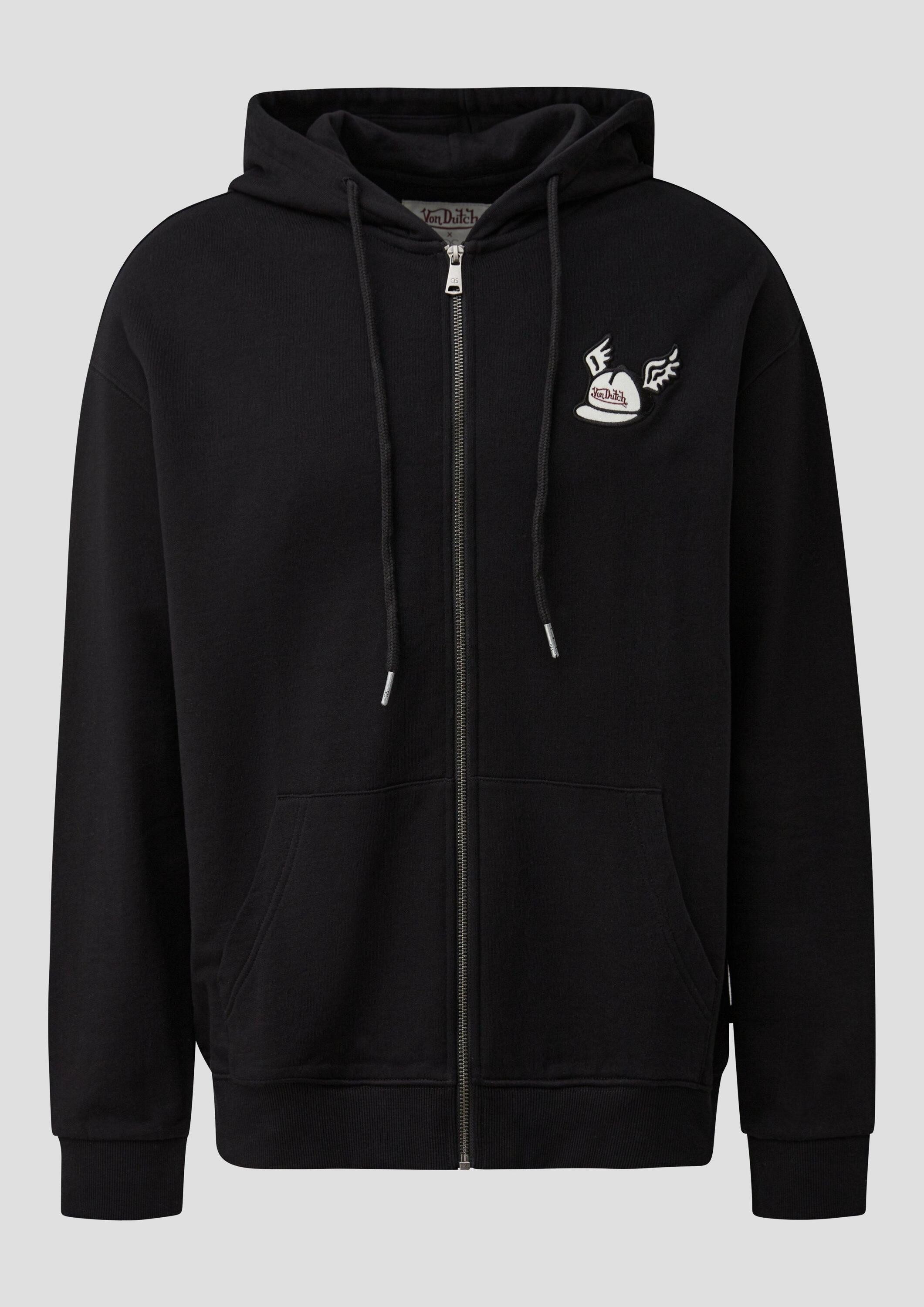 QS Sweatjacke Sweatshirt Jacke Sweatjacke mit Stickerei und Patch, QS x Von Dutch