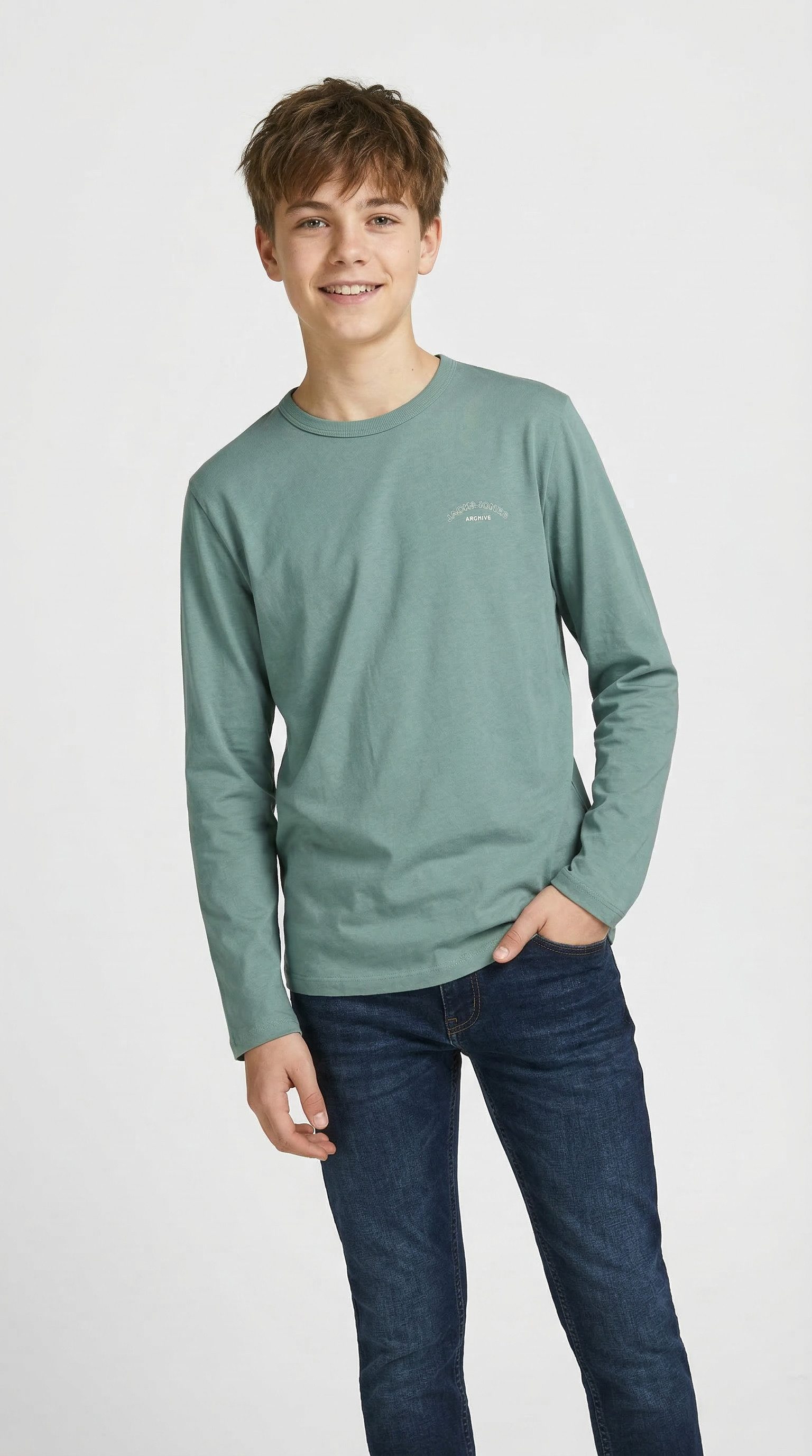 Langarmshirt JJCOLLEGE LOGO TEE LS CREW NECK JNR
