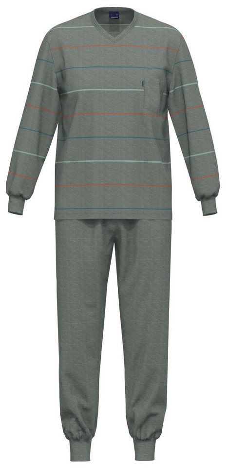 Ammann Schlafanzug Herren Pyjama mit Bündchen (2 tlg) Baumwolle