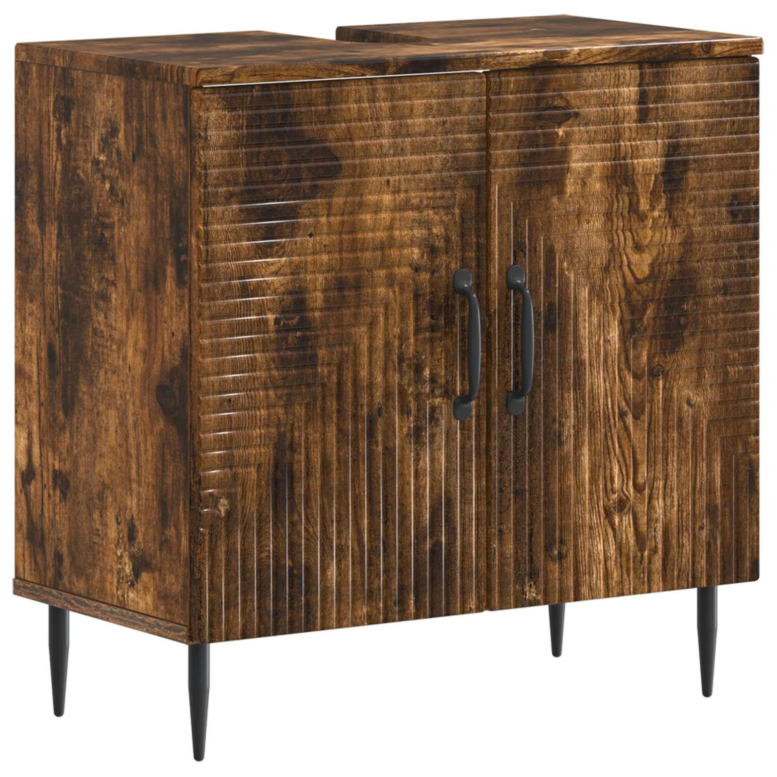 vidaXL Gartenlounge-Set 2-teiliges Badezimmer Schrank Set HAARLEM Raucheiche
