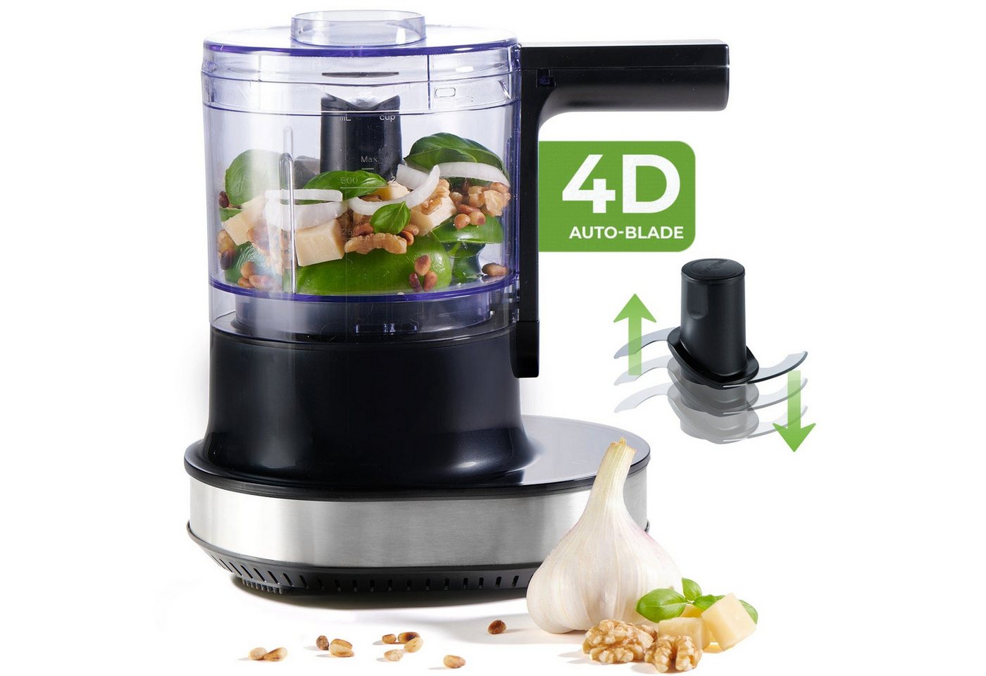 Nutrilovers Zerkleinerer Auto-Blade Multizerkleinerer elektrisch - Kompakt - BPA-frei, 300 W