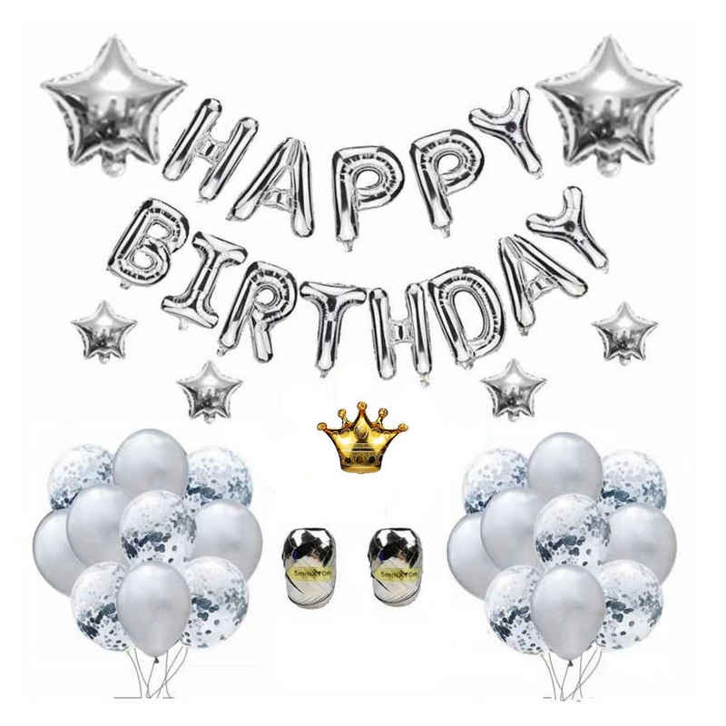 Vivi Idee Luftballon 40er Set Partydeko Folieballon und Konfetti, Happy Birthday für Geburstag