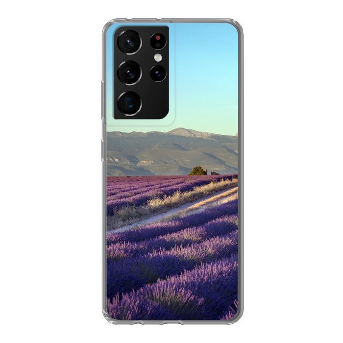 MuchoWow Handyhülle Blühende Lavendelfelder auf der Hochebene von Valensole in Phone Case Handyhülle Samsung Galaxy S21 Ultra Silikon Schutzhülle
