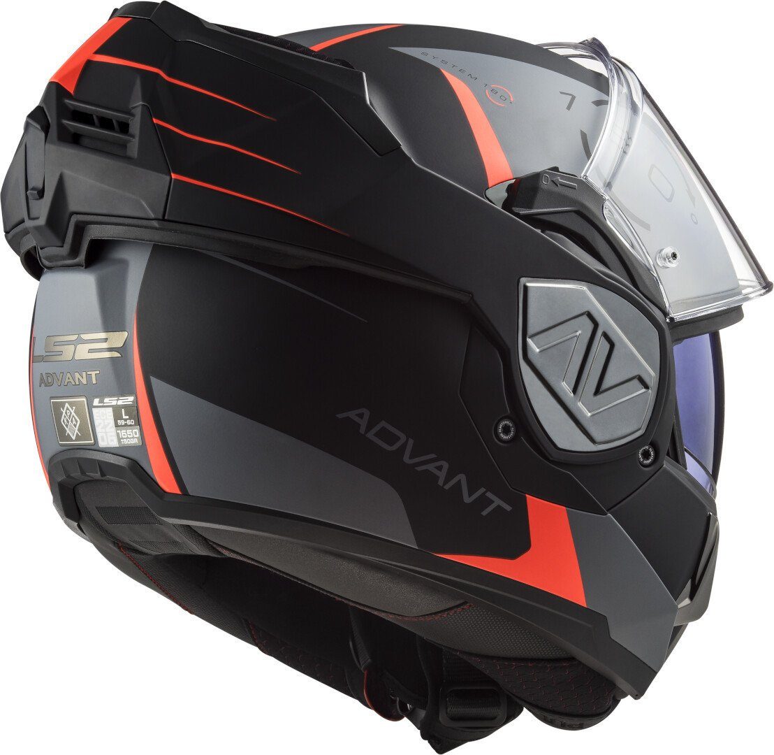 LS2 Motorradhelm FF906 Advant Codex Klapphelm, Notfallsystem-Polsterung (EQRS),integriertes Sonnenvisier