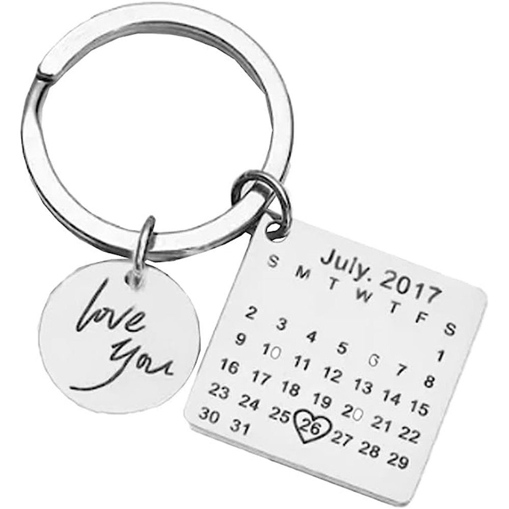 A&A Schlüsselanhänger mit Gravur Personalisierter Schlüsselanhänger für besondere Momente Rose