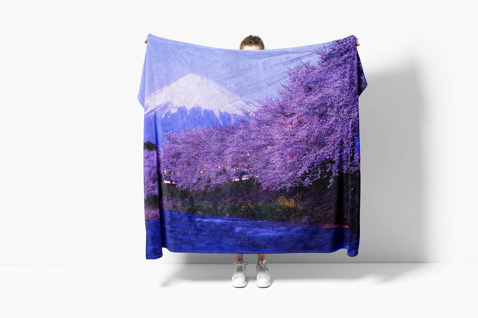 Japan, Fuji Handtuch Baumwolle-Polyester-Mix Fotomotiv Kuscheldecke Art Handtuch Vulkan Sinus Saunatuch Strandhandtuch (1-St), Handtücher mit