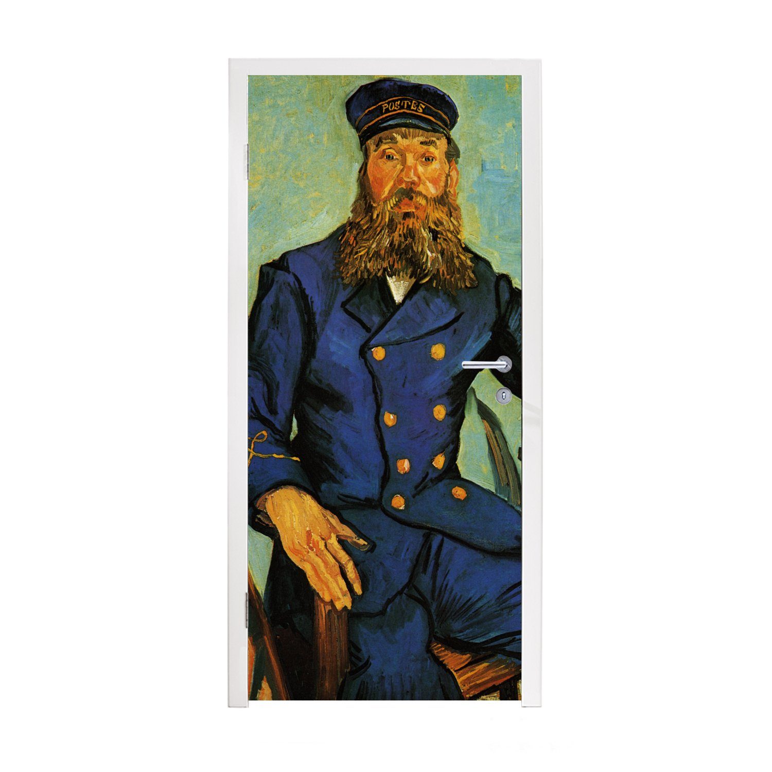 Türtapete Türaufkleber, Fototapete St), bedruckt, MuchoWow 75x205 Joseph cm - Vincent Porträt Tür, Gogh, Matt, von (1 Roulin van für