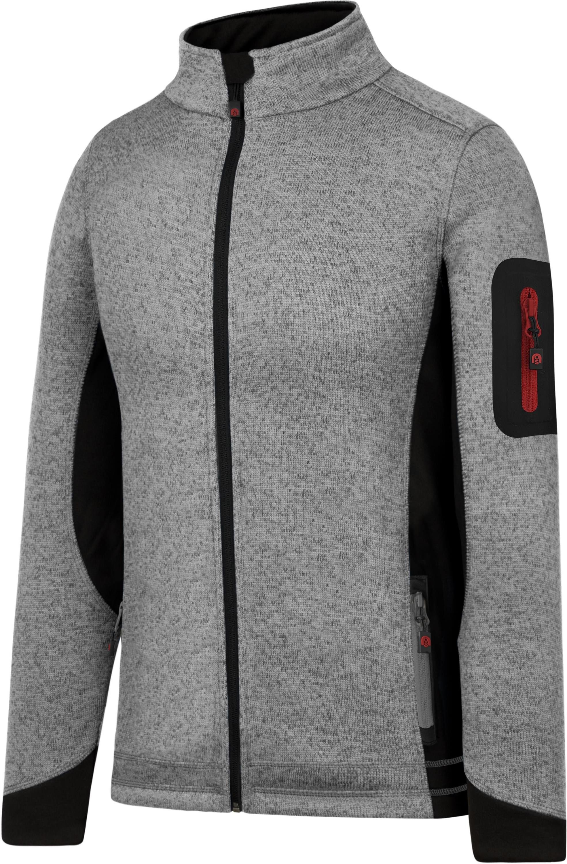 normani Fleecejacke Damen Strickjacke Pukaskwa Strickfleecejacke Fleecejacke mit Stehkragen und Seitentaschen