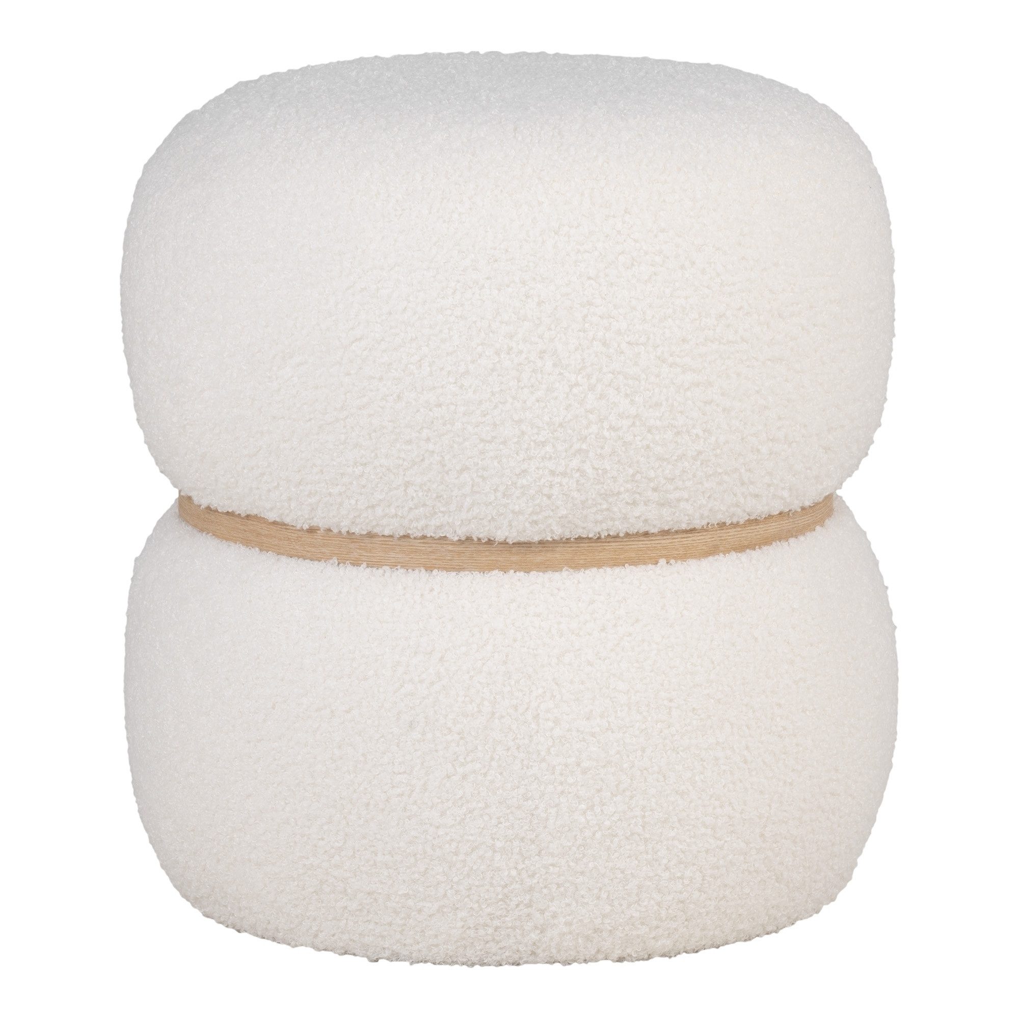 House Nordic Pouf Milford, in Weiss, Stoff - 38x41x38cm (BxHxT)